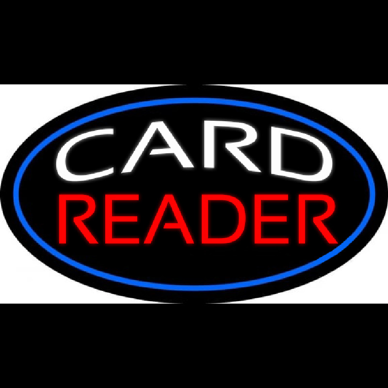 Custom White Card Red Reader And Blue Border Neon Sign USA