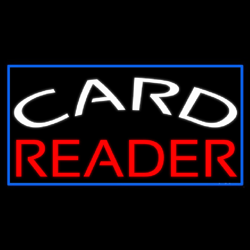 Custom White Card Red Reader Neon Sign USA