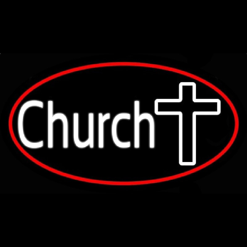 Custom White Church With Cross Neon Sign USA