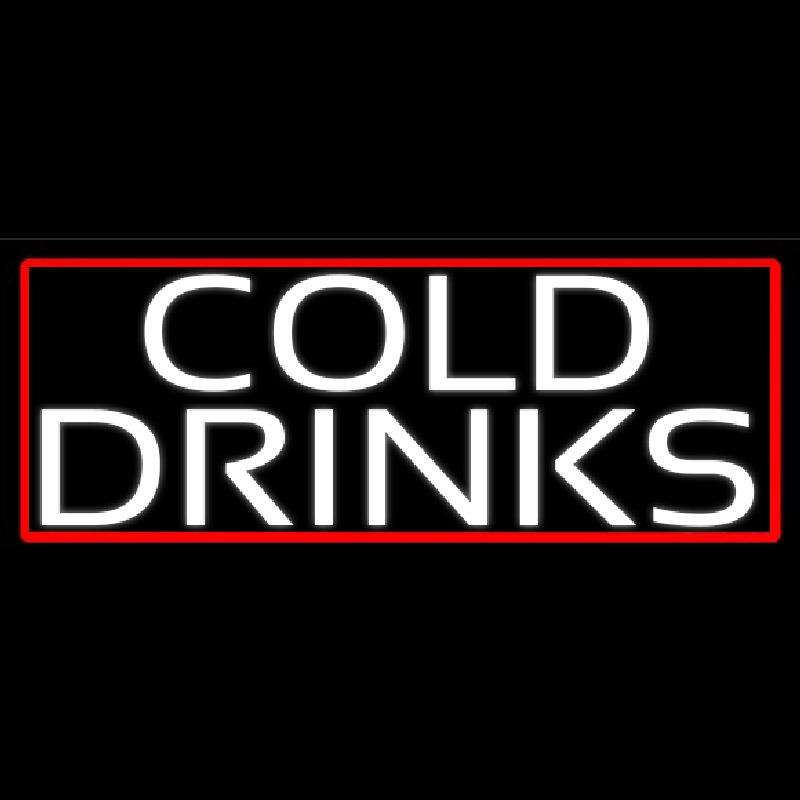 Custom White Cold Drinks Neon Sign USA