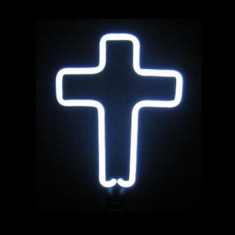 Custom White Cross Desktop Neon Sign