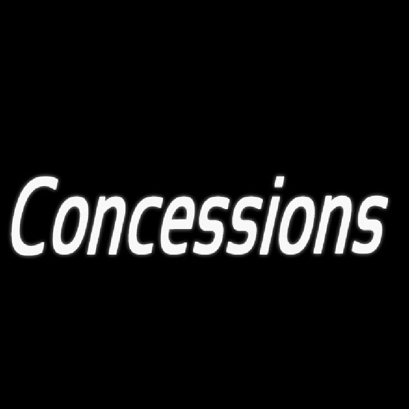 Custom White Cursive Concessions Neon Sign USA