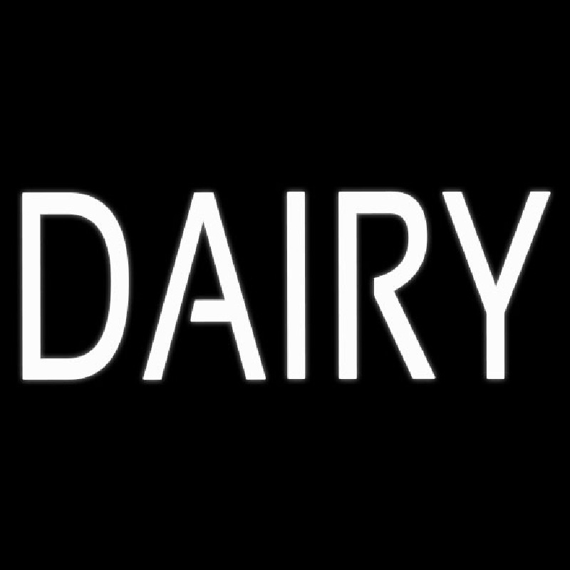 Custom White Dairy Neon Sign USA