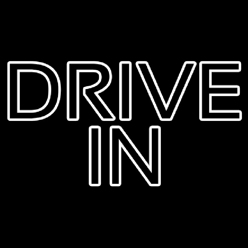 Custom White Double Stroke Drive In Neon Sign USA
