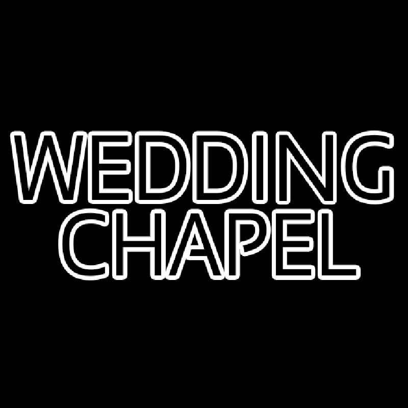 Custom White Double Stroke Wedding Chapel Neon Sign USA