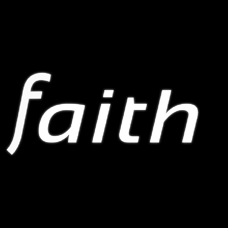 Custom White Faith Neon Sign USA