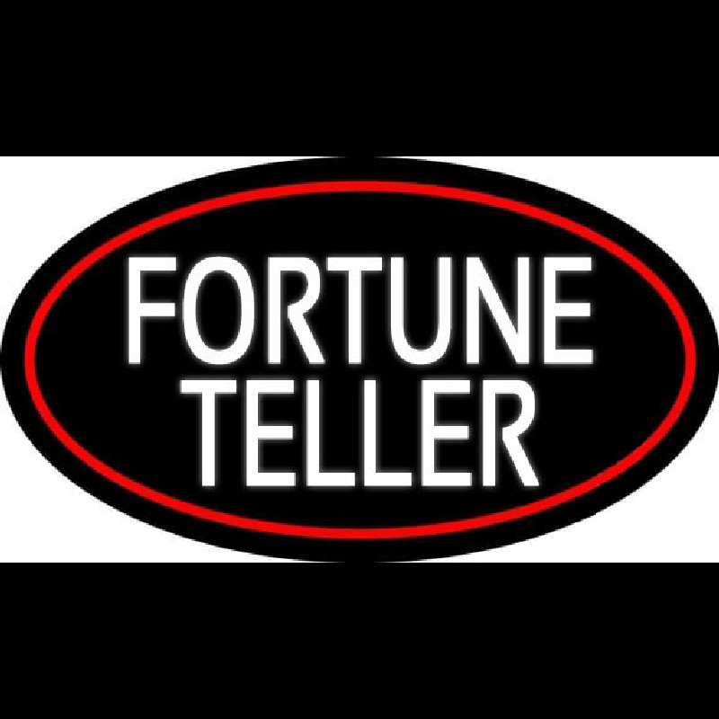 Custom White Fortune Teller With Red Border Neon Sign USA