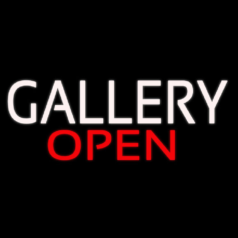 Custom White Gallery Open Neon Sign USA