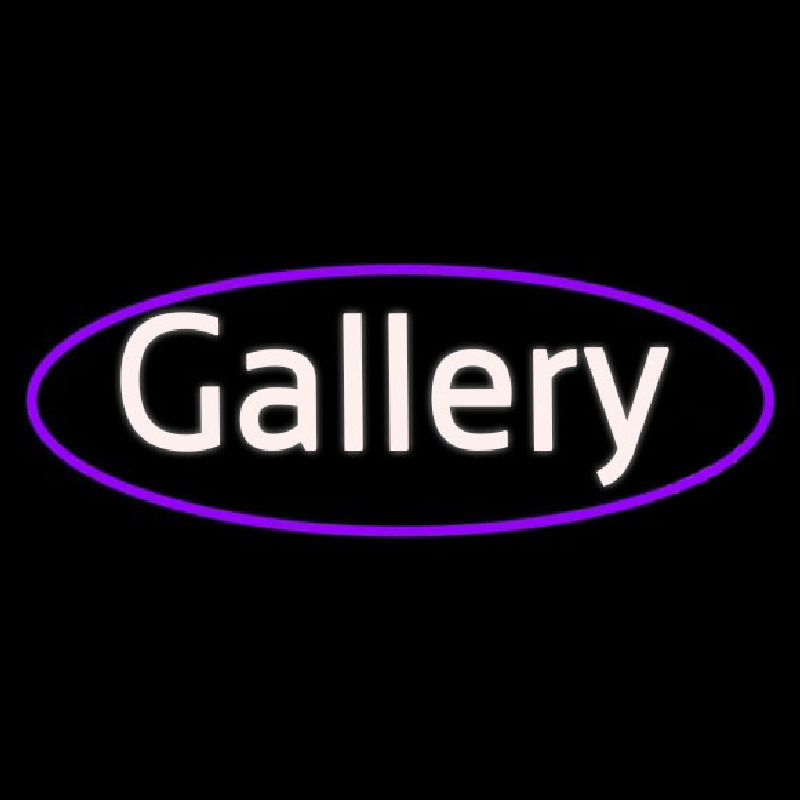 Custom White Gallery Oval Border Neon Sign USA