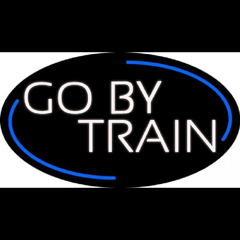 Custom White Go By Train Neon Sign USA
