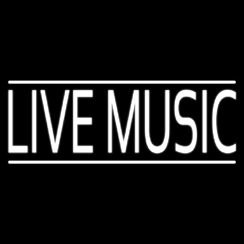 Custom White Live Music Block Neon Sign USA