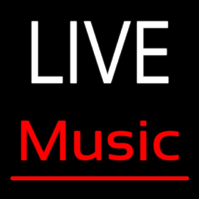 Custom White Live Red Music Neon Sign USA