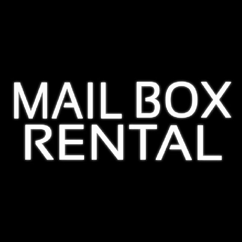 Custom White Mail Box Rental Neon Sign USA