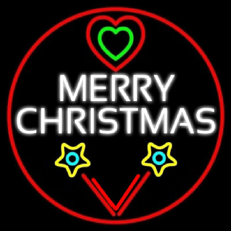 Custom White Merry Christmas With Candy Stick Neon Sign USA