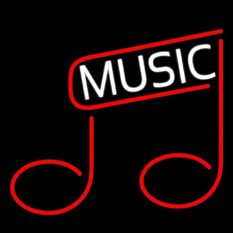 Custom White Music Red Note 2 Neon Sign USA