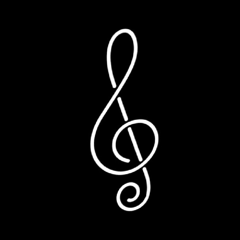 Custom White Musical Note Neon Sign USA
