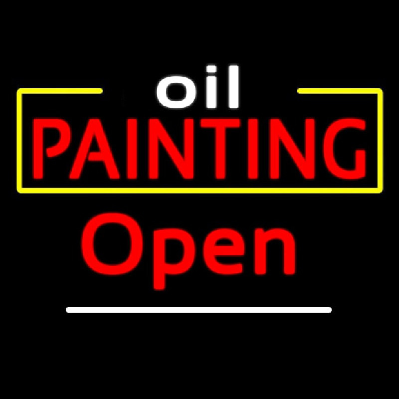 Custom White Oil Red Painting Open Neon Sign USA