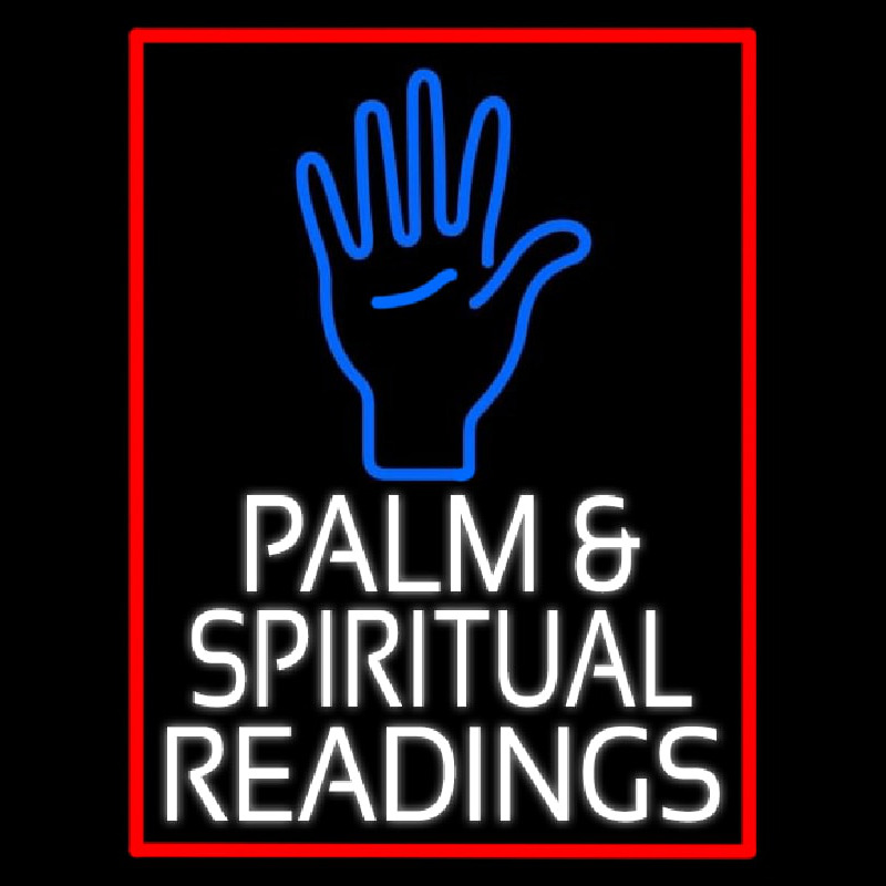 Custom White Palm And Spiritual Readings Neon Sign USA