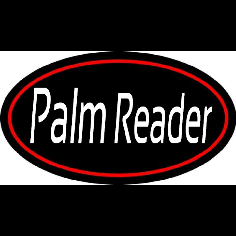 Custom White Palm Reader Red Border Neon Sign USA