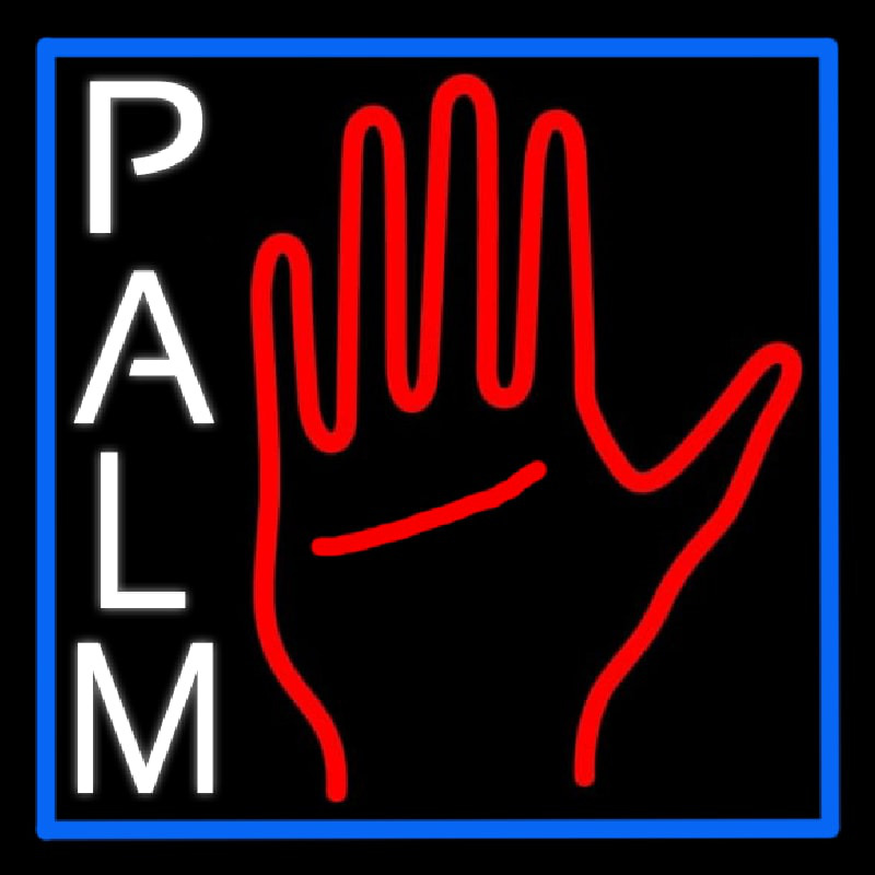 Custom White Palm With Logo Neon Sign USA