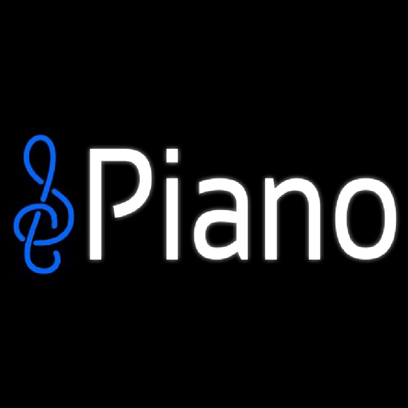 Custom White Piano Music Note Neon Sign USA