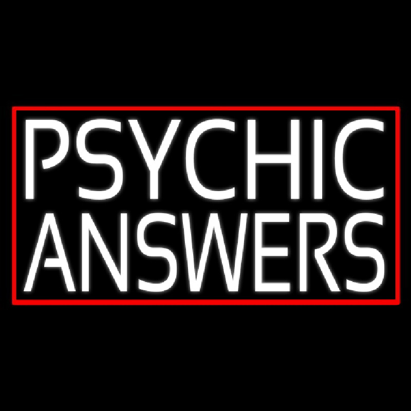Custom White Psychic Answers Neon Sign