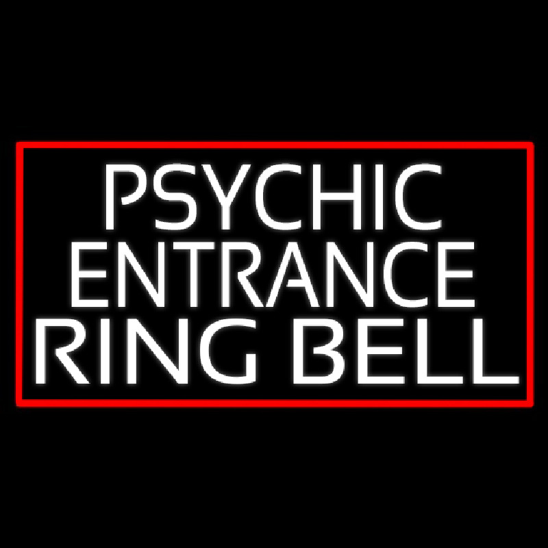 Custom White Psychic Entrance Ring Bell Neon Sign
