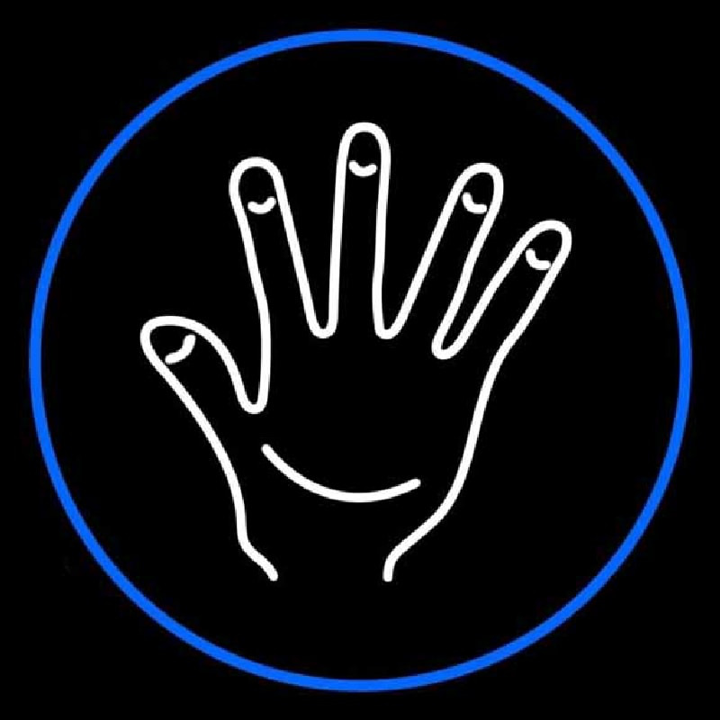 Custom White Psychic Palm And Blue Border Neon Sign USA