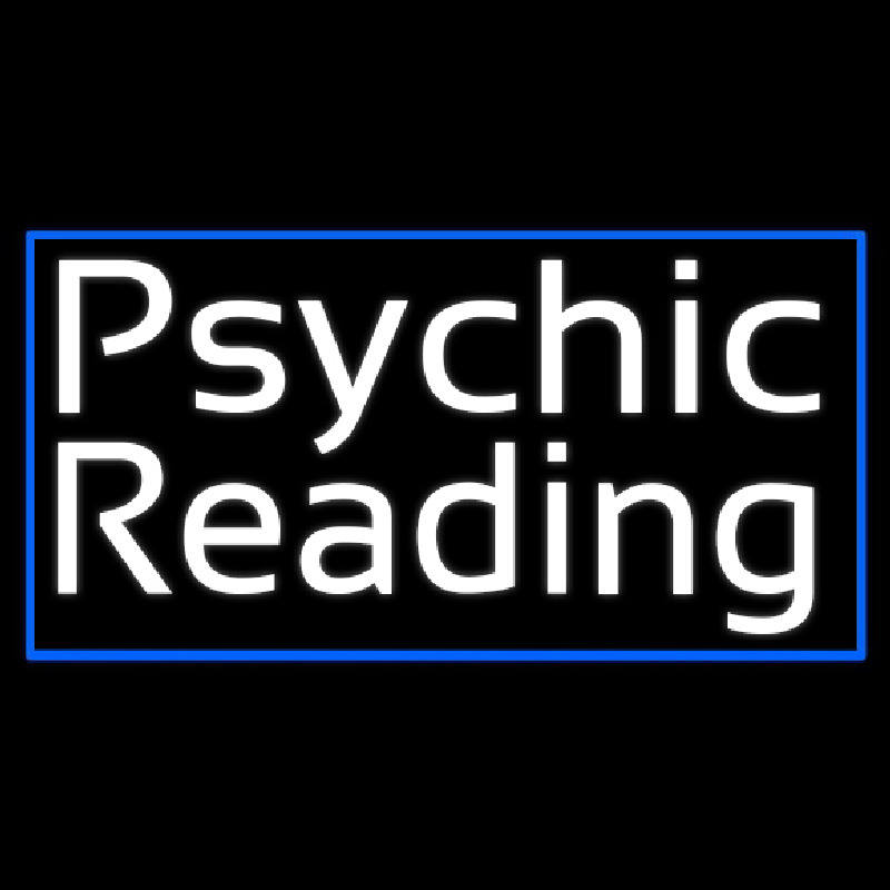 Custom White Psychic Reading And Blue Border Neon Sign USA