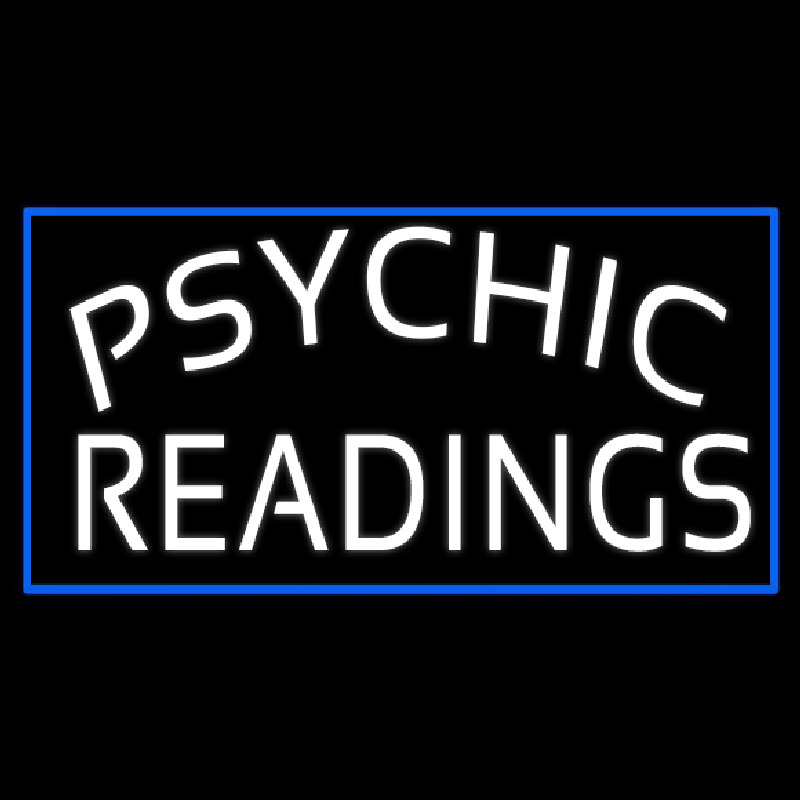 Custom White Psychic Readings With Blue Border Neon Sign USA