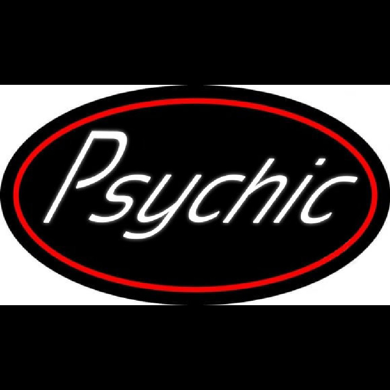Custom White Psychic Red Border Neon Sign USA