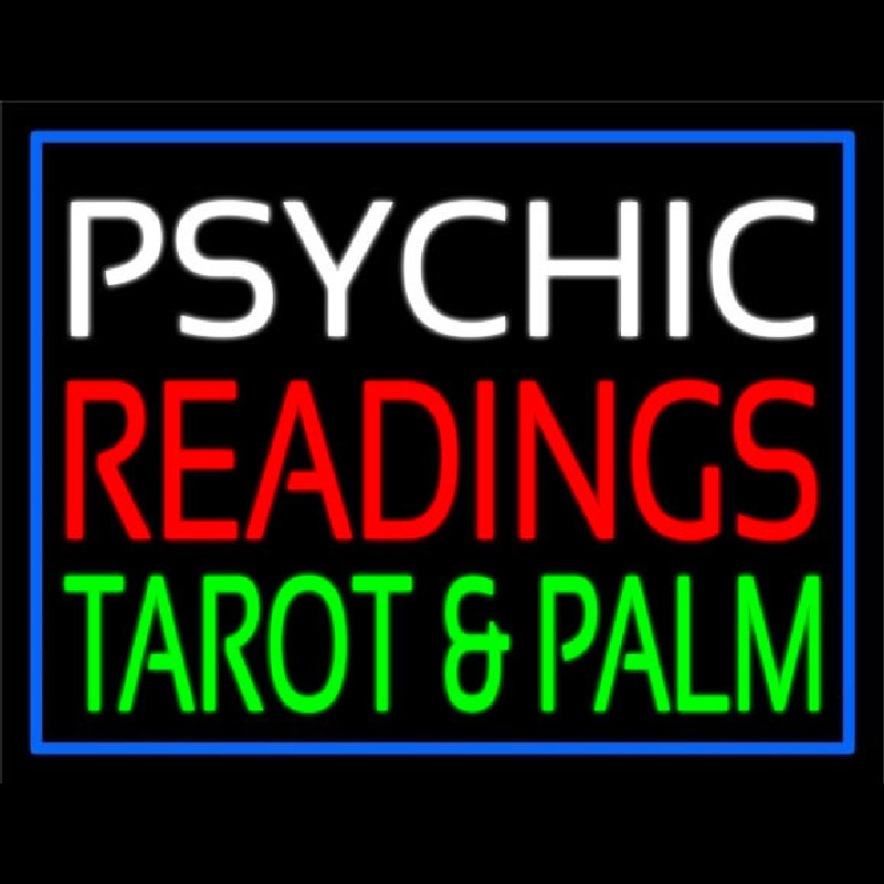 Custom White Psychic Red Readings Green Tarot And Palm Neon Sign USA