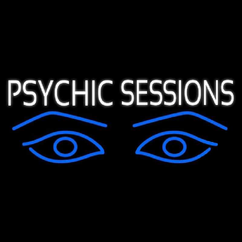 Custom White Psychic Sessions With Blue Eye Neon Sign USA