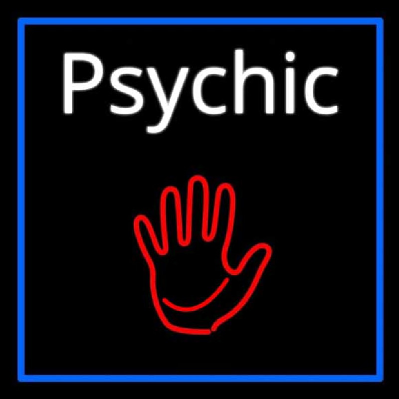 Custom White Psychic With Blue Border Neon Sign USA