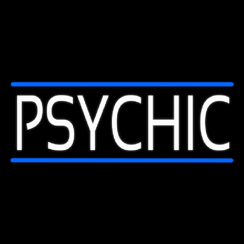 Custom White Psychic With Blue Line Neon Sign