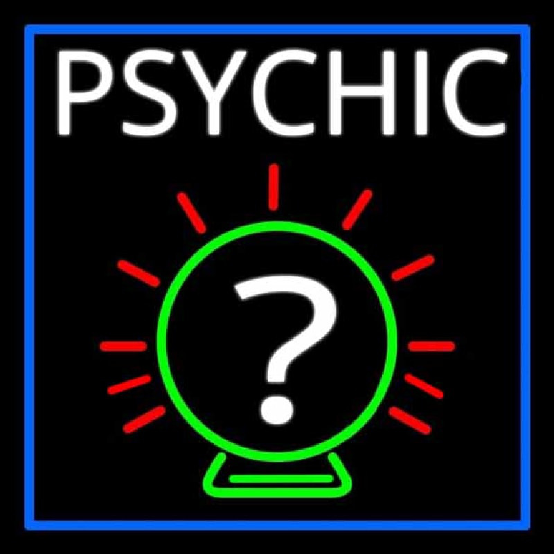 Custom White Psychic With Border Neon Sign USA