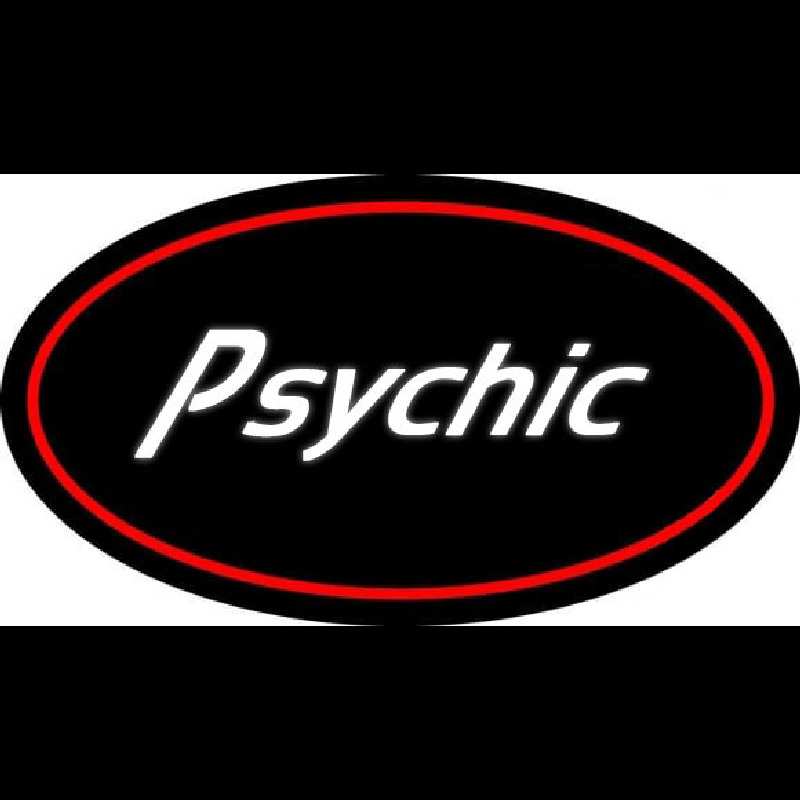 Custom White Psychic With Red Oval Neon Sign USA
