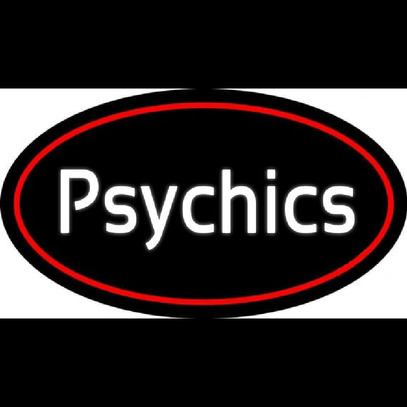Custom White Psychics With Oval Neon Sign USA
