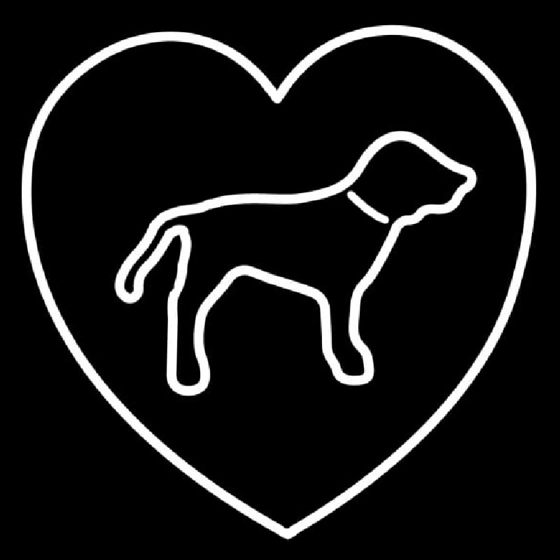 Custom White Puppy Boys Heart Neon Sign USA