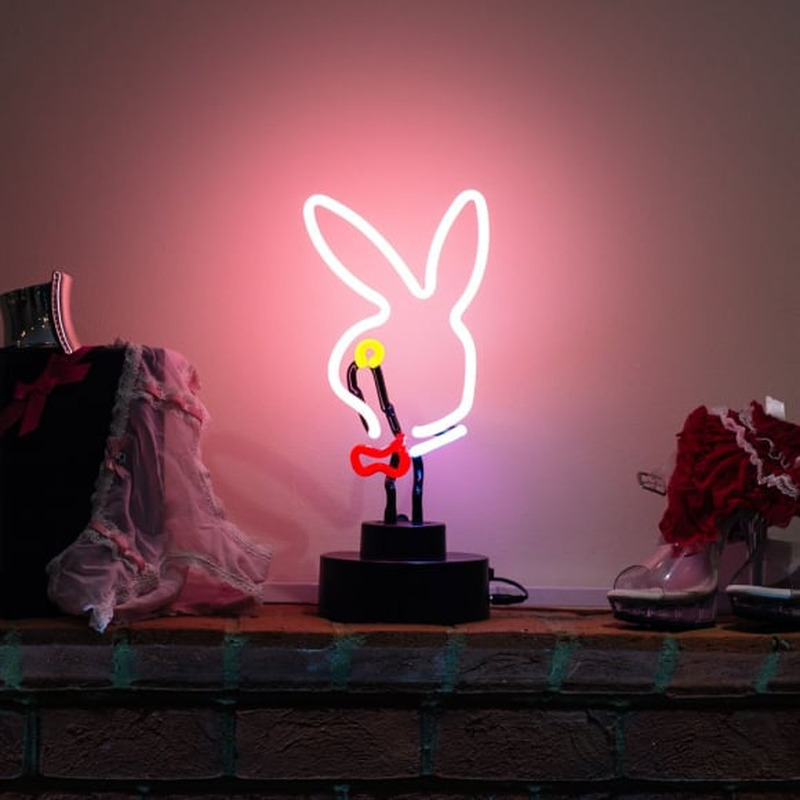 Custom White Rabbit Desktop Neon Sign