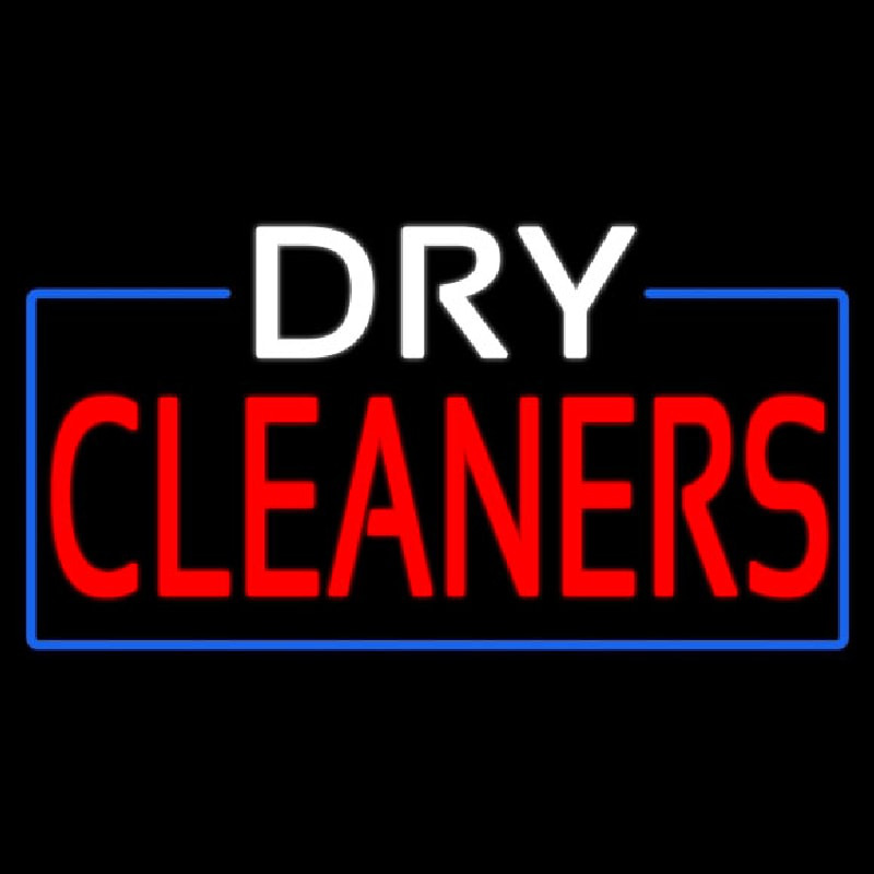 Custom White Red Dry Cleaners Neon Sign USA