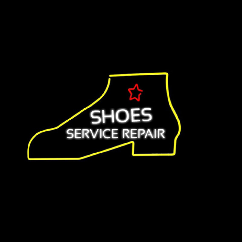 Custom White Shoe Service Repair Neon Sign USA