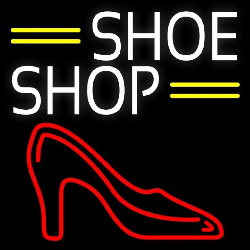 Custom White Shoe Shop Neon Sign USA