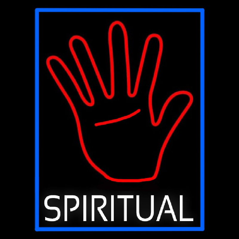 Custom White Spiritual With Blue Border Neon Sign USA