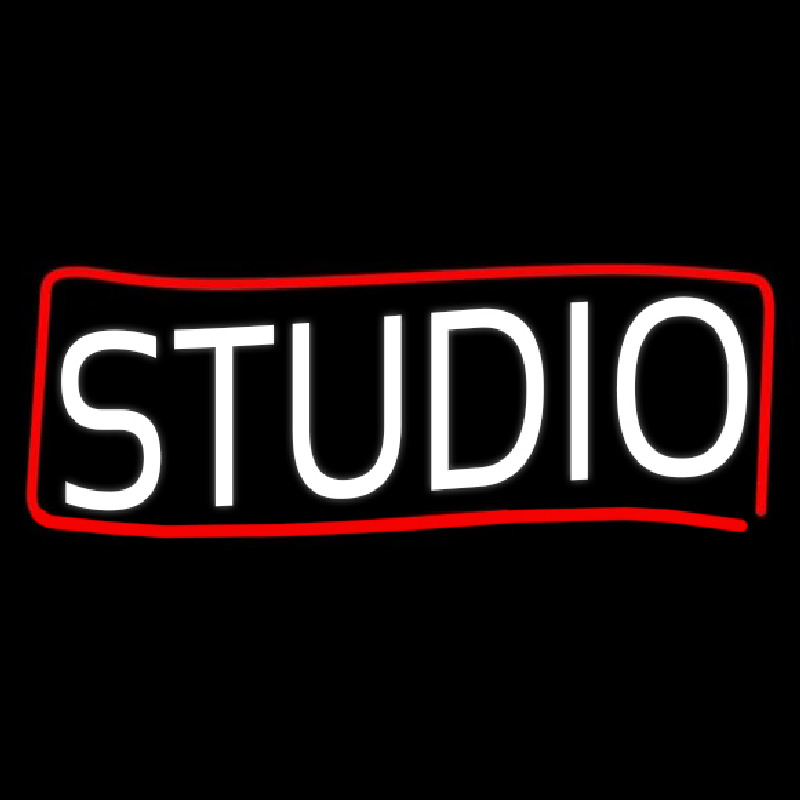 Custom White Studio With Red Border Neon Sign USA