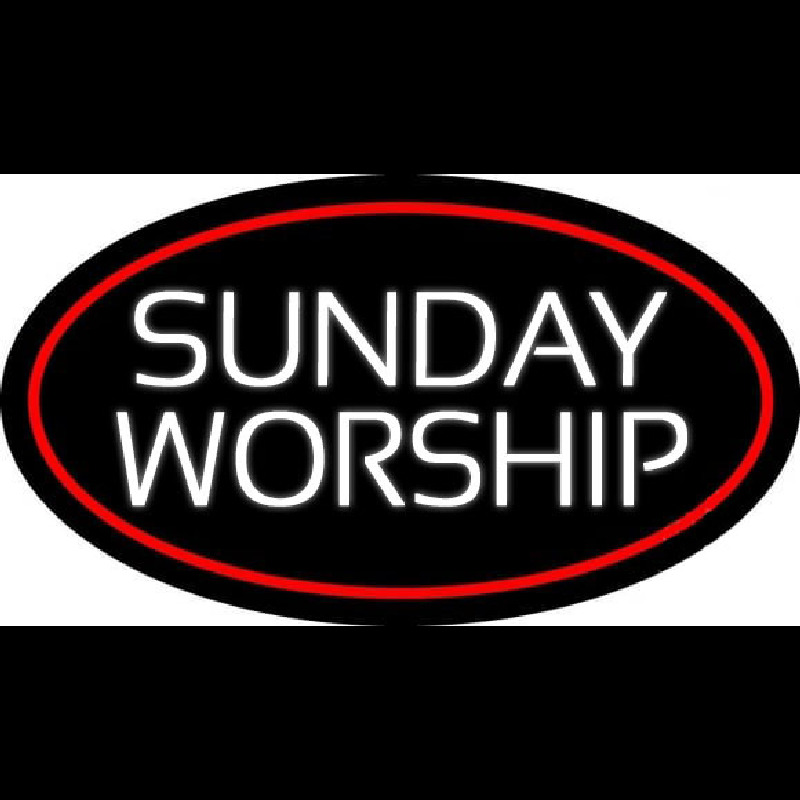 Custom White Sunday Worship Neon Sign USA