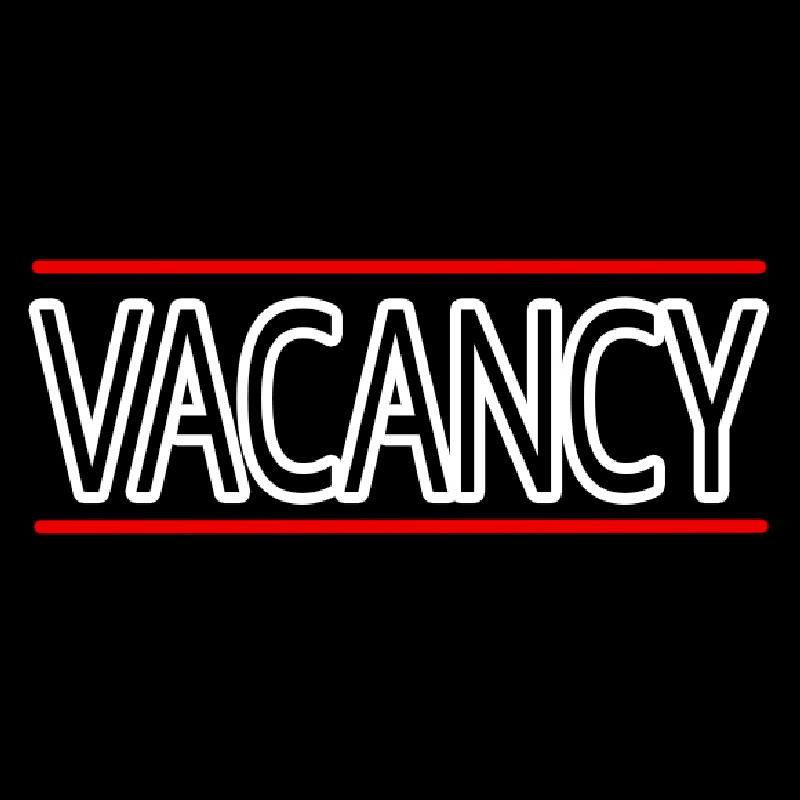 Custom White Vacancy Neon Sign USA