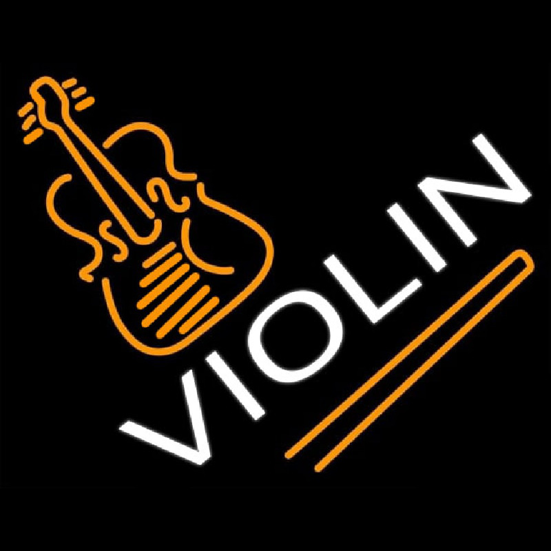 Custom White Violin Neon Sign USA