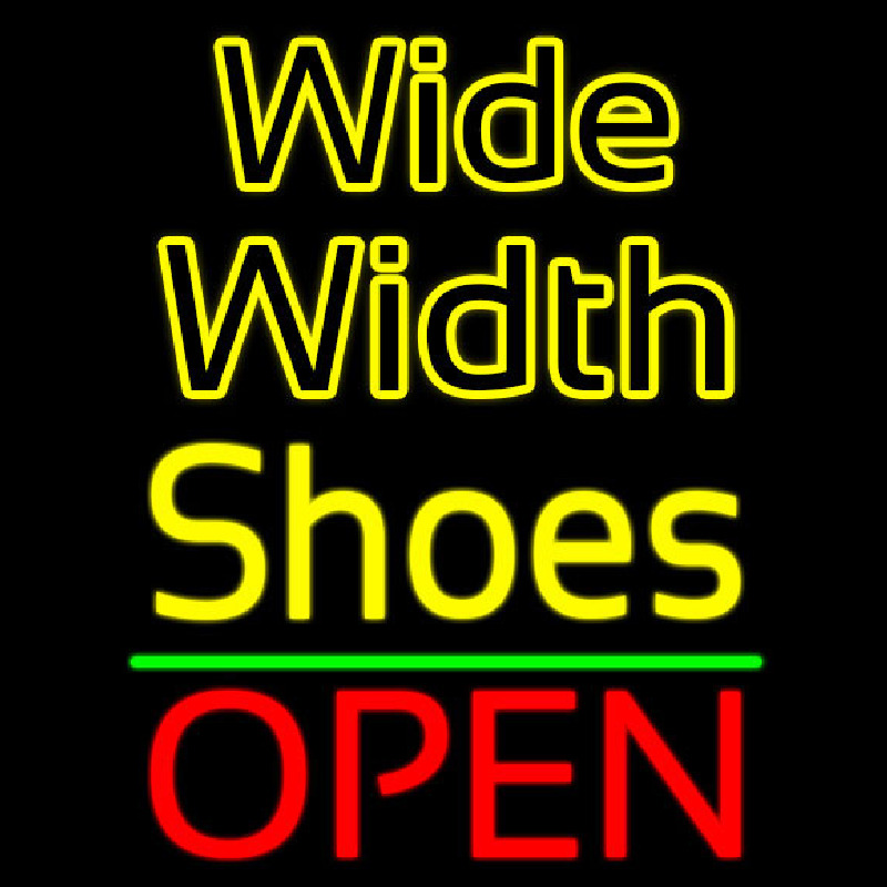 Custom Wide Width Shoes Open Neon Sign USA