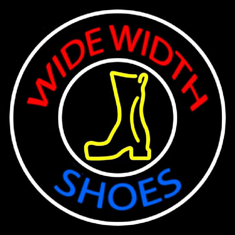 Custom Wide Width Shoes With White Border Neon Sign USA